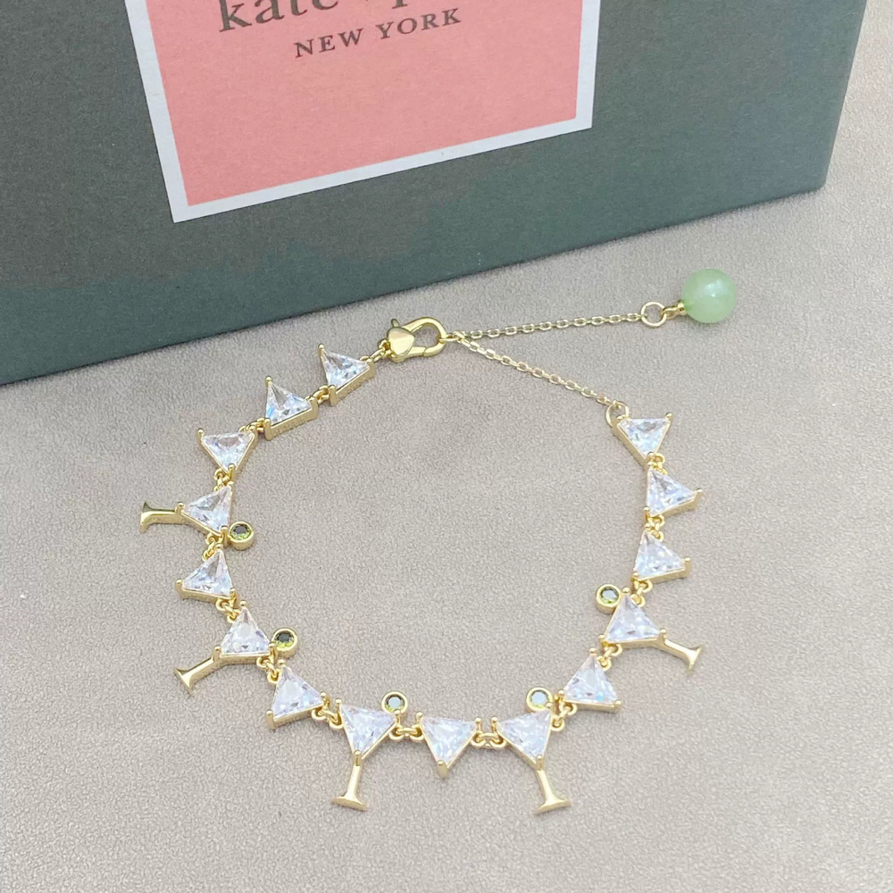 kate spade CZ Geometric Triangle Cocktail Glass Design Bracelet